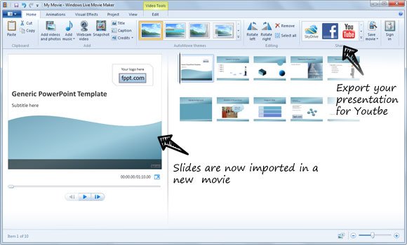 sample clips movie powerpoint