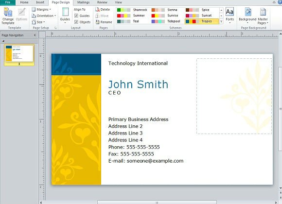 Publisher Name Card Templates