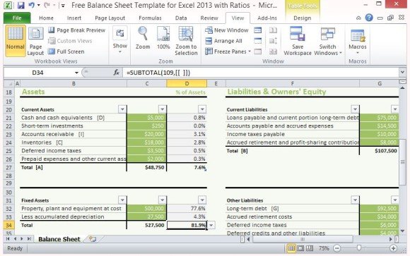 Detailed Template with Auto-Compute Functions