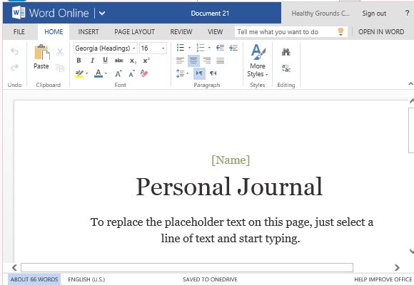 Journal Template Word Document