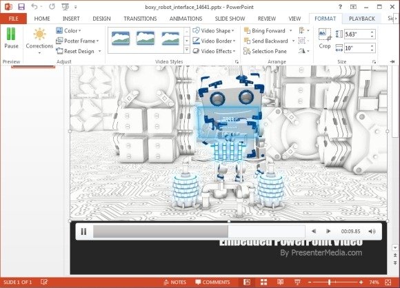 animated robot powerpoint template free download