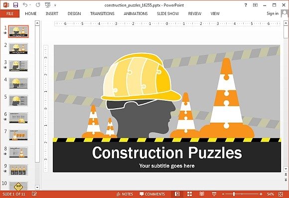 Best Animated Construction Powerpoint Templates Powerpoint Presentation Microsoft Powerpoint Templates Safety