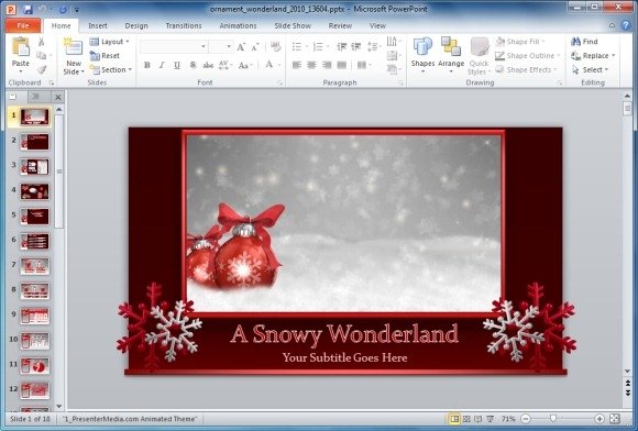Ornament Winter Wonderland PowerPoint Template