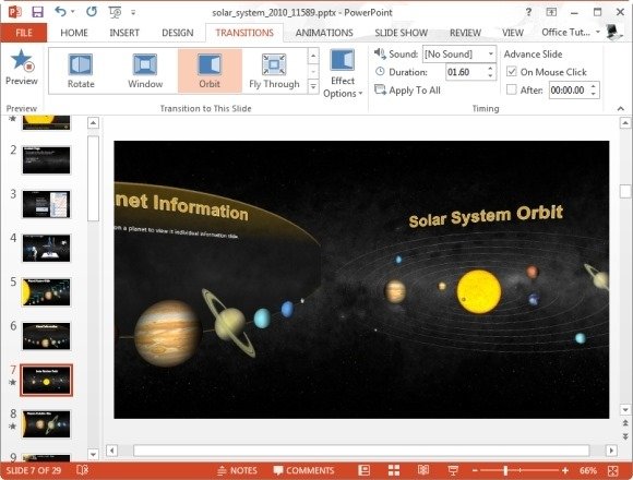 Orbit Transition Effect