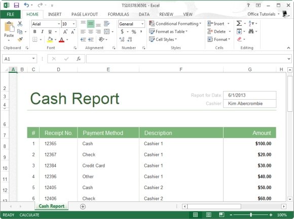 Free Cashier Balance Sheet Template for Excel 2013 | PowerPoint ...